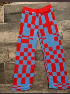 Paloma Wool Women’s Red & Blue Checkerboard Leggings